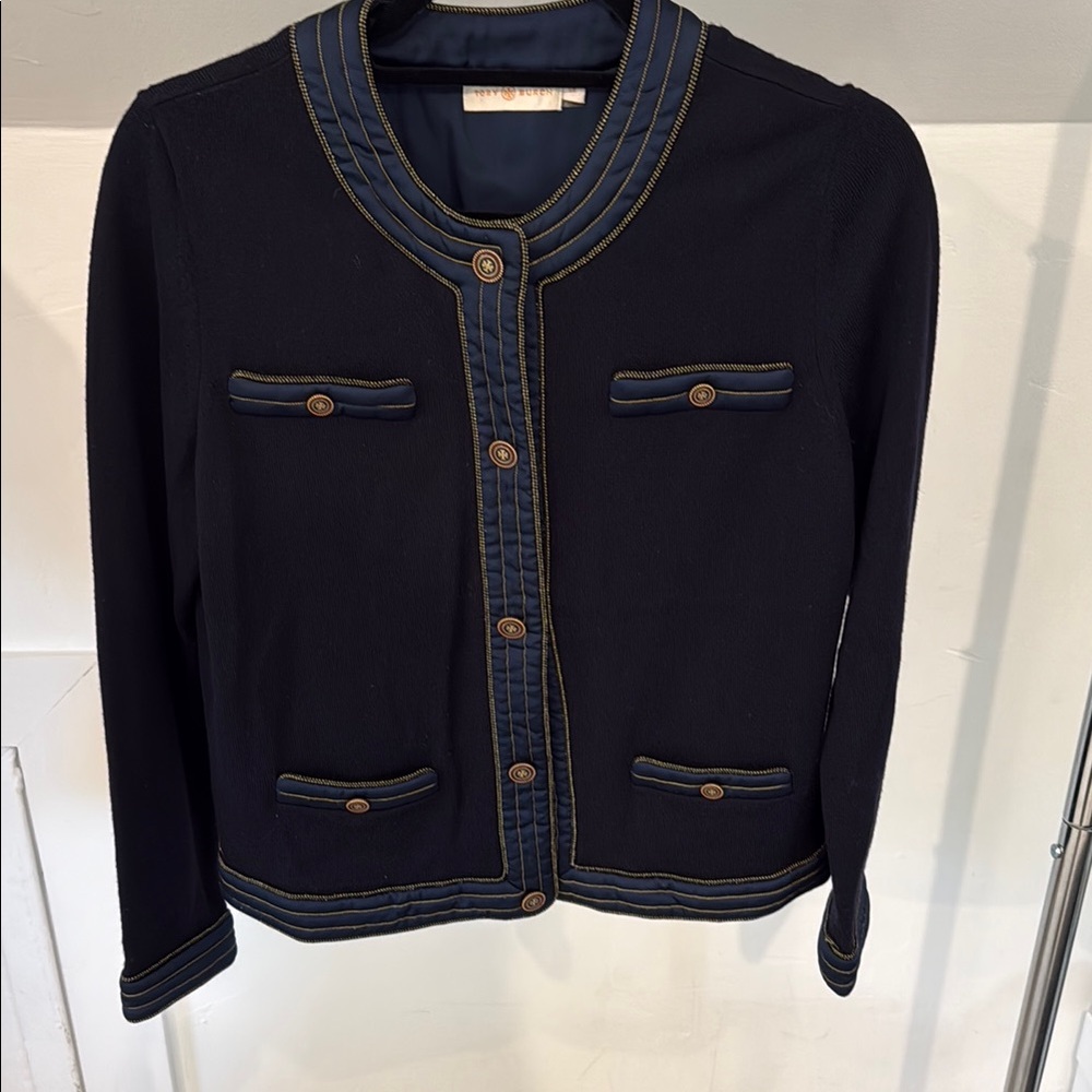 Black and Navy Button-Up Jacket